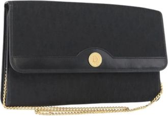 Dior Pre-owned Clutches, female, Black, Size: ONE SIZE Pre-owned Vintage Trotter Canvas Shoulder Bag