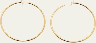 Anita Ko Bardot Diamond-Stud Wire Circle Hoop Earrings in 18k Yellow Gold