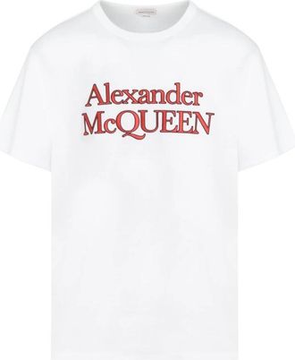Alexander McQueen Stijlvol Mid-Weight Katoenen T-Shirt - Heren - T-shirts - Wit - XL - Katoen - Tops