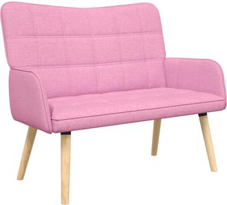 vidaXL Sof&aacute; De 2 Plazas Rosa 115 X 61 X 87 Cm Tela Vidaxl