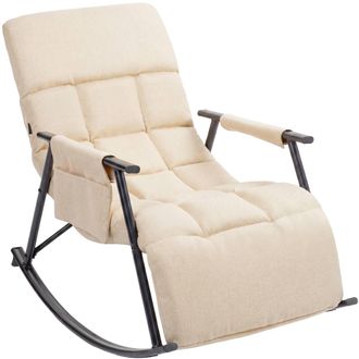Clp Sillon Mecedor Elara Crema Tela