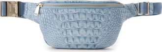 Brahmin Hollis Croc Embossed Leather Sling Bag in Stonewash at Nordstrom