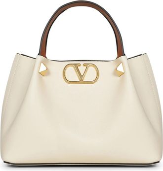 Valentino Garavani VLogo Signature Handtas - Dames - Handtassen - Beige - ONE Size - Leer - Tassen