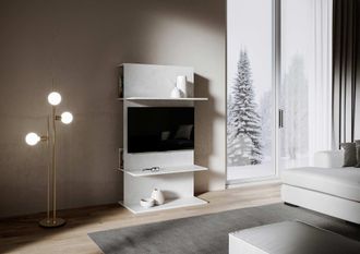 Itamoby Mobile palermo Porta Tv, In Legno, Con Ripiani, Per Arredamento Camere Ed Interni -composizione A / Bianco Spatolato