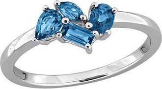 Rina Limor Silver 0.70 Ct. Tw. Blue Topaz Cluster Ring