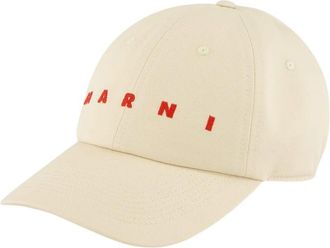 Marni Cotton Logo Baseball Cap - Heren - Petten - Beige - M - Katoen - Accessoires