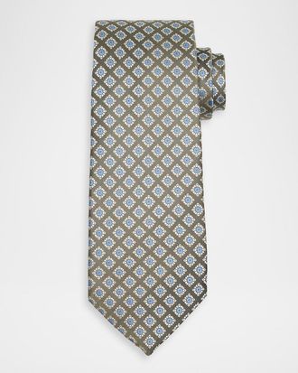 Isaia Men & apos;s Medallion Silk Tie