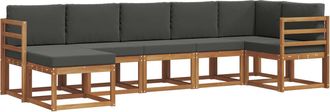 vidaXL Conjunto De Sof&aacute;s De Exterior 7 Uds. Natural Y Antracita Vidaxl