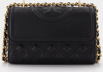 Tory Burch Tory Burch Womens Fleming Small Hobo Bag - - Black - Leather Lambskin - One Size