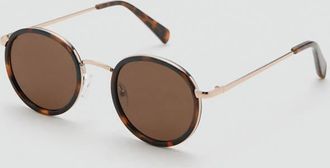 Mango Occhiali da sole montatura metallica tonda cioccolato - Donna - Taglia unica - MANGO