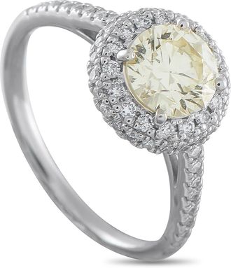 Luxury Bazaar Platinum 1.35ct Diamond Double Halo Ring MF06-123025