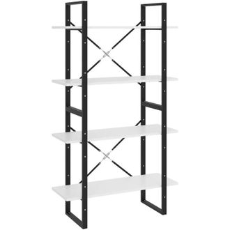 vidaXL Vidaxl - Libreria a 4 Ripiani Bianca 80x30x140 cm in Legno Multistrato