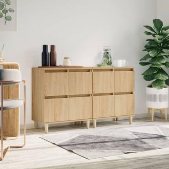 vidaXL Vidaxl - Aparadores 2 Uds Madera Contrachapada Roble Sonoma 60x35x70 Cm