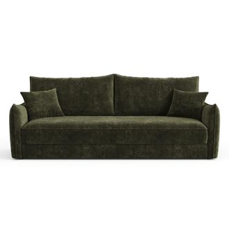 Sia Home Sof&aacute; cama 3 plazas terciopelo texturizado verde kaki