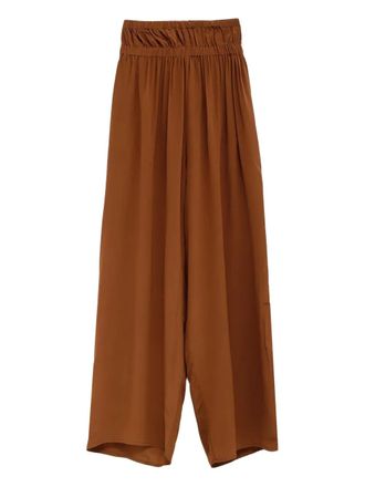 BASERANGE Tin elasticated trousers - women - Silk - M - Brown