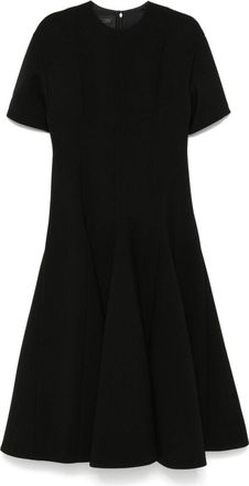 Valentino Garavani flared midi dress - women - Silk/Polyester/Cotton/Virgin Wool/Polyester - 46 - Black