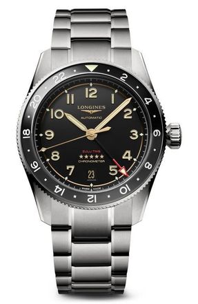 Longines Spirit Zulu Bracelet Watch, 39mm in Black at Nordstrom