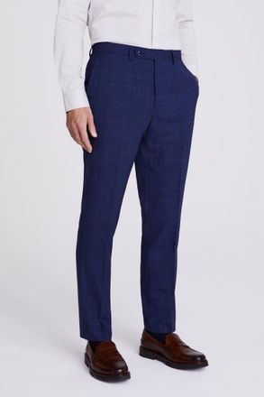 Ermenegildo Zegna Italian Tailored Fit Blue Check Trousers