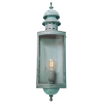 Netlighting Downing Street 1 Light Outdoor Wall Lantern Light Verdigris IP44 E27 in Green