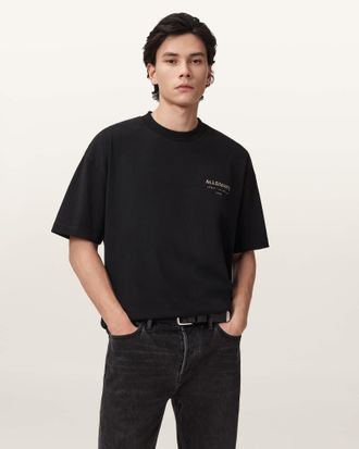 AllSaints Cotton Underground Oversized Crew Neck T-Shirt, Size: XXL