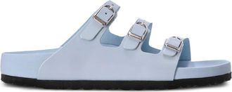 Birkenstock Florida Fresh triple-buckle flat sandals - women - Leather/Polyethylene vinyl acetate (PEVA)/Patent Leather - 41 Regular - Blue