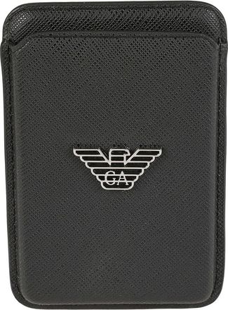 Emporio Armani Logo Plaque Telefoonhoesje - Heren - Telefoonaccessoires - Zwart - ONE Size - Accessoires