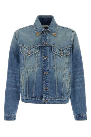 Versace Blue Shirt Collar Jacket