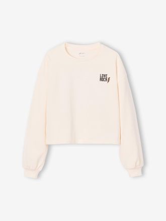Jonen M&auml;dchen Cropped-Shirt mit Motiv hinten JONEN vanille