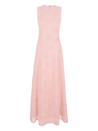 Rotate textured effect maxi dress - women - Recycled Polyester/Elastane/Recycled Polyester/Polyester/Elastane - 36 - Pink