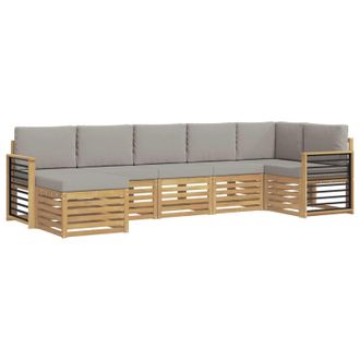 vidaXL Conjunto De Sof&aacute;s De Exterior 7 Pcs Blanco Y Gris Claro Vidaxl