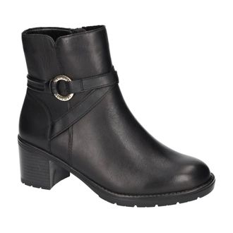 Remonte Schoenen, Dames, Zwart, 36 EU, Leer, Enkelboot met blokhak