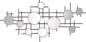 Beliani Beliani - Espejo De Pared Negro Decoraci&oacute;n Metal Dorado 10 Piezas 113 X 55 Cm Pieza De Acento Moderno Contempor&aacute;neo Dise&ntilde;o Glamour Ibos