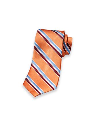 Paul Fredrick Stripe Woven Silk Tie