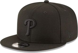 New Era Mens Philladelphia Phillies Black Out Basic 9Fifty Snapback Adjustable Cap