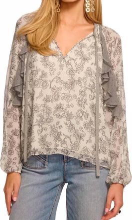 Ramy Brook Emily Blouse In Bone Floral