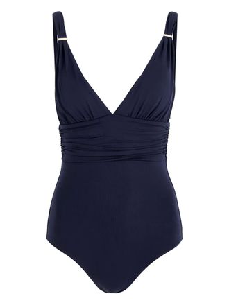 Melissa Odabash Panarea ruched V-neck swimsuit - Blue
