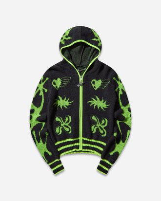 Chopova Lowena Women s Neon Cartoon Cardigan Black / Yellow