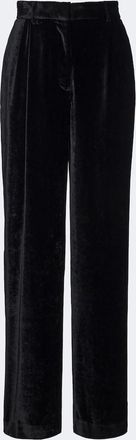 Stella McCartney Pleated velvet wide-leg pants