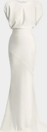 Zhivago Bond Draped Stretch Satin Mermaid Gown