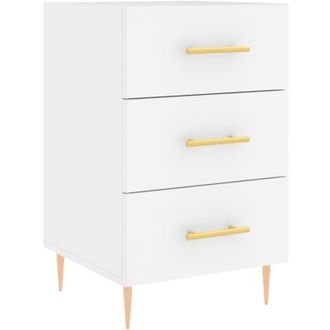 vidaXL Vidaxl - Mesita de noche madera de ingeniería blanco 40x40x66 cm