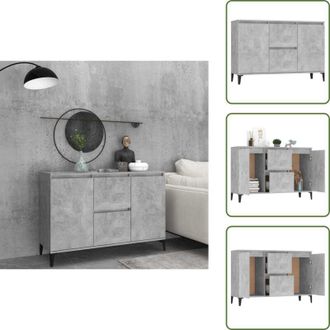 vidaXL The Living Store Credenza Grigio Cemento 102x35x70 cm in Legno Multistrato - Credenza industriale
