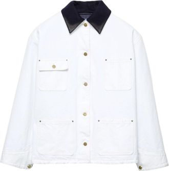 ブルゾン Prada White Cotton Reversible Jacket White Denim blouson jacket | PRADA