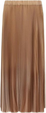 Fabiana Filippi Rokken, Dames, Beige, XS, Satijn, Bicolor Geplooide Satijnen Rok
