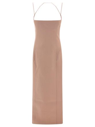 The Attico Womens Gabardine Midi Dress - Tan Wool - Size EU 36 (Womens)