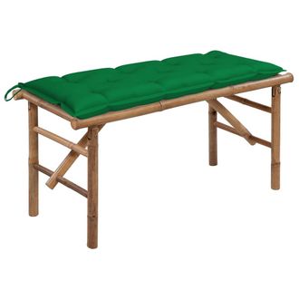 vidaXL Banco De Jard&iacute;n Plegable Con Coj&iacute;n Bamb&uacute; 118 Cm Vidaxl