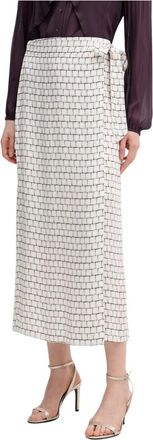 Marc Aurel Asymmetrische Maxiwikkelrok - Dames - Midirokken - Beige - XL - Satijn - Rokken