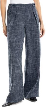 Max Studio Soft Pleat Front Trousers in Dark Navy Melange at Nordstrom Rack, Size X-Small