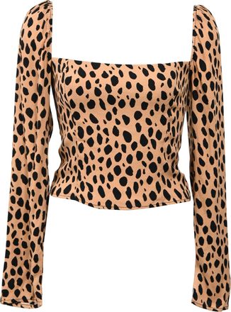 Reformation Reign Top In Animal Print Viscose