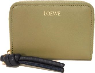 Loewe Green Leather Coin Purse/Coin Case (Pre-Owned)