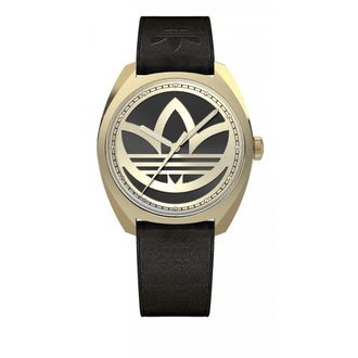 adidas Zwarte Leren Horloge